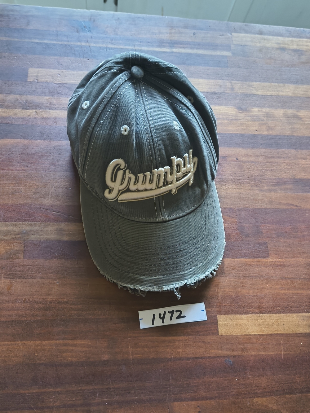 Distressed Walt Disney World Grumpy Gray Adjustable Cap